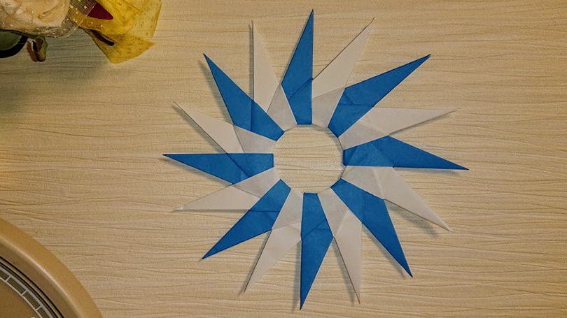 折り紙で作る、『太陽の形』壁面飾りの作り方